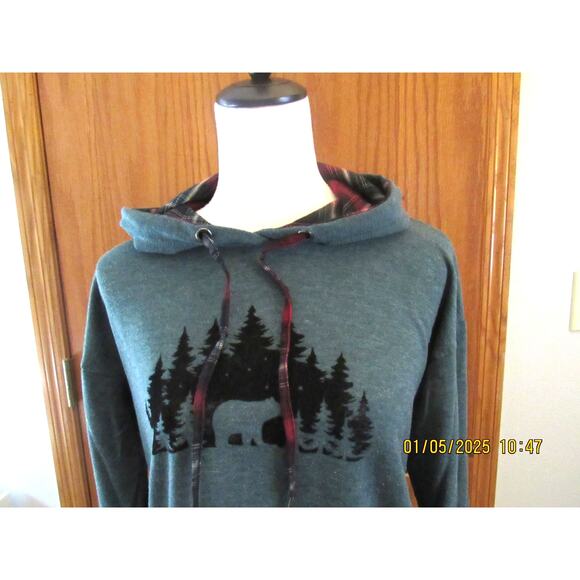 Woodland Vibes Hoodie – Forest Green, Size Small - Picture 3 of 4